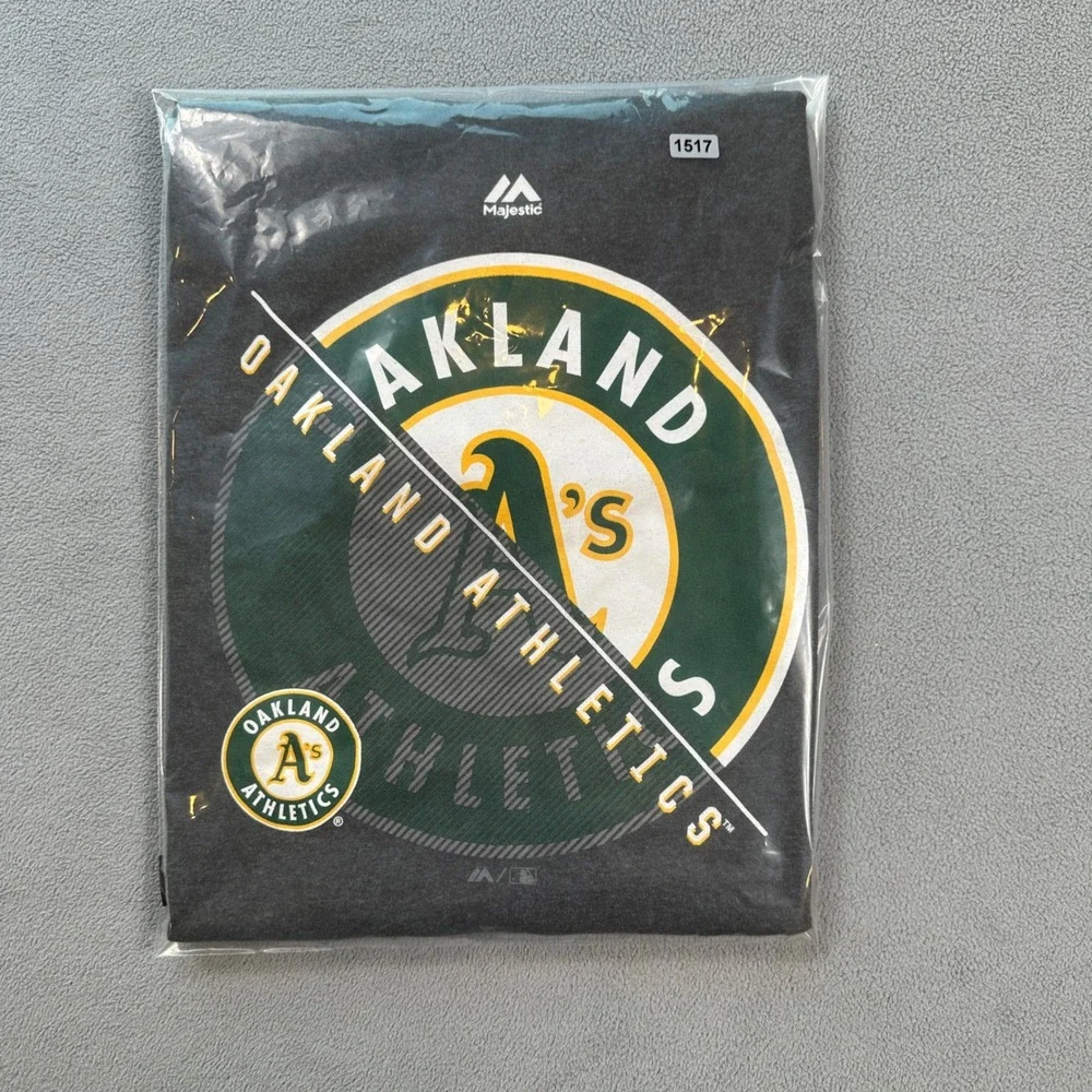 Majestic Oakland Athletics MLB Baseball Graphic T Shirt Men's S A's Las Vegas